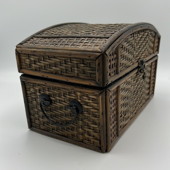 WOVEN WOODEN BROWN DECOR BOX - Picture 3 of 11